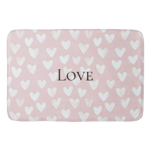 Tapis De Bain Mariage Féminin Rose Blanc Coeurs Enterrement de V
