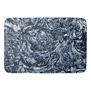 Tapis De Bain Marine Blue Nature Motif Abstrait