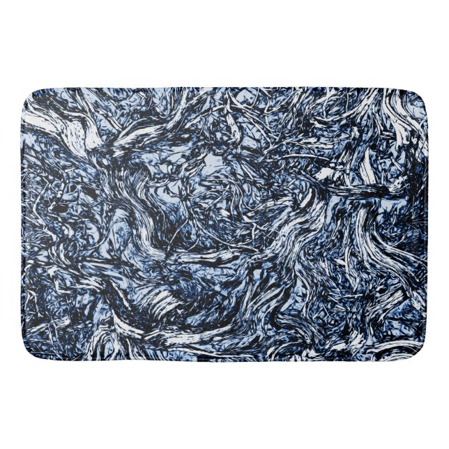 Tapis De Bain Marine Blue Nature Motif Abstrait (Devant)