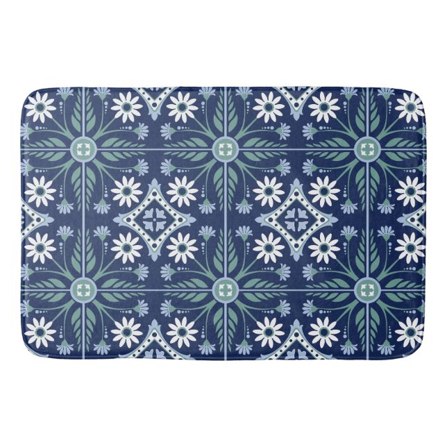 Tapis De Bain Marocain ornementale carreau de chou fleuri (Devant)