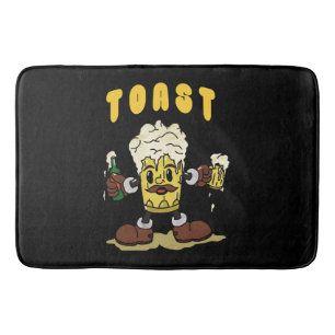 Tapis De Bain Mascotte du toast à la bière
