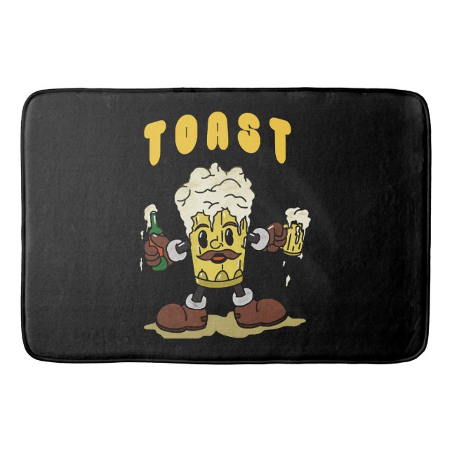 Tapis De Bain Mascotte du toast à la bière (Devant)