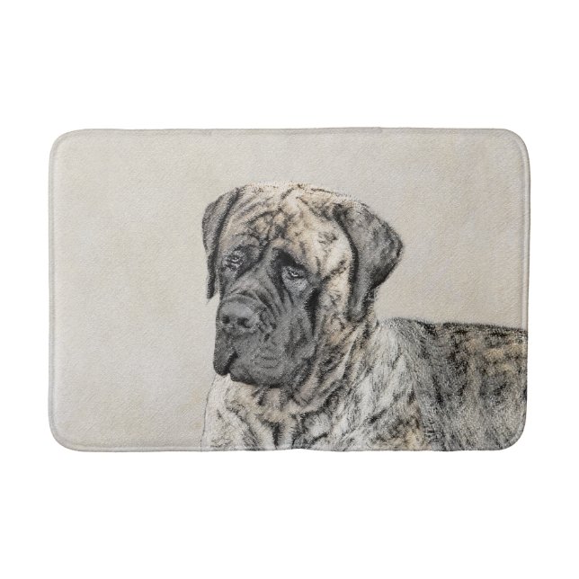 Tapis De Bain Mastiff anglais (Brindle) Peinture - Chien Art (Devant)