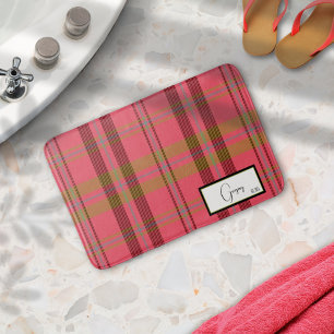 Tapis De Bain Mat-Bain rose moderne Plaid Rouge
