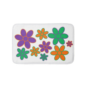 Tapis De Bain Mat de bain à fleurs les années 70 style