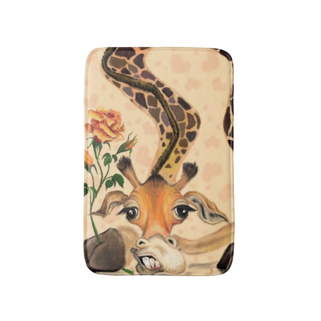Tapis De Bain Mat de bain à Giraffe drôle (Devant (Vertical))