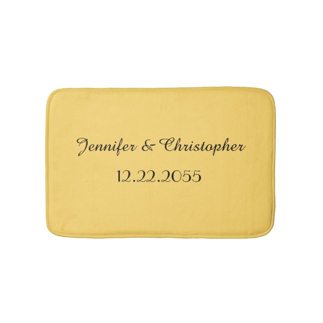 Tapis De Bain Mat de bain à plumes personnalisé jaune et noir (Devant)
