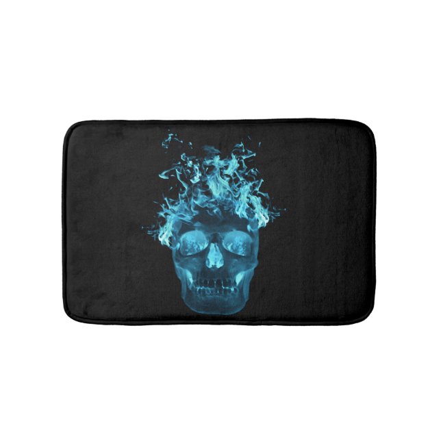 Tapis De Bain Mat de bain bleu à crâne (Devant)