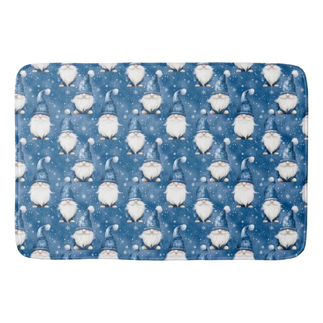 Tapis De Bain Mat de bain bleu neige de Noël (Devant)