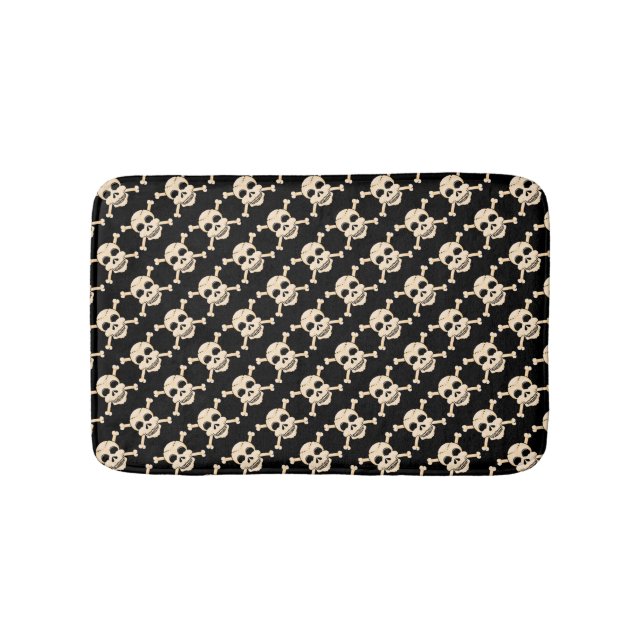 Tapis De Bain Mat de bain crâne et os croisés (Devant)