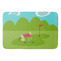 Mat de bain de Golfer Retro