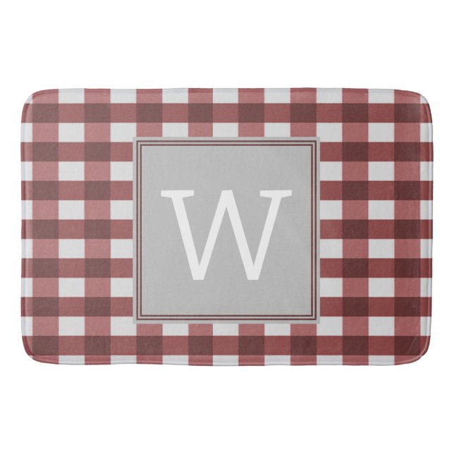 Tapis De Bain Mat de bain de monogramme de Buffle Rouge (Devant)