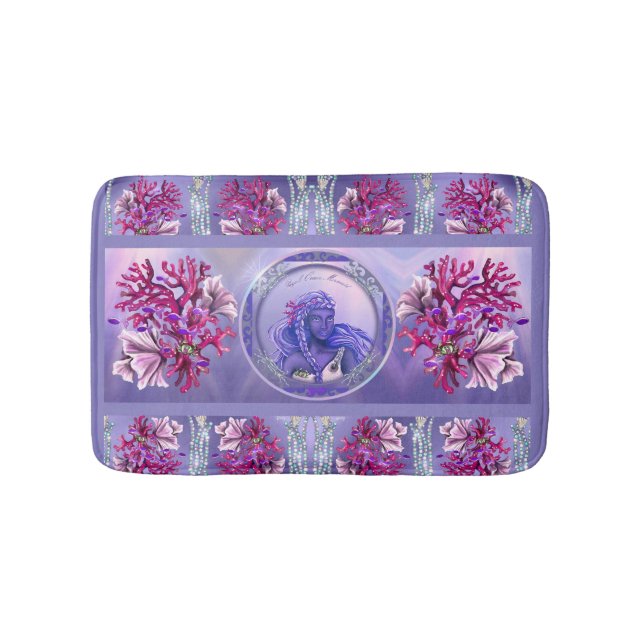 Tapis De Bain Mat de bain de sirène de mer pourpre (Devant)