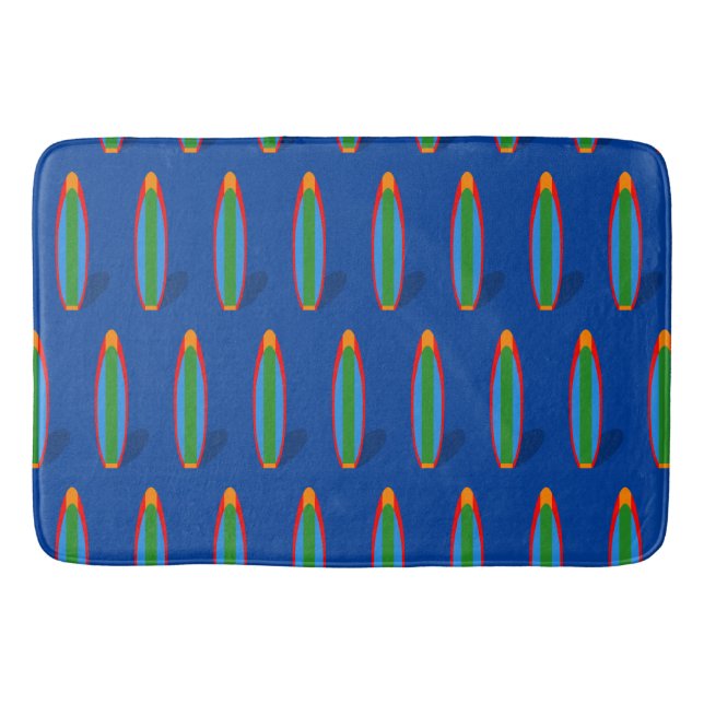 Tapis De Bain Mat de bain design de Surboard bleu (Devant)