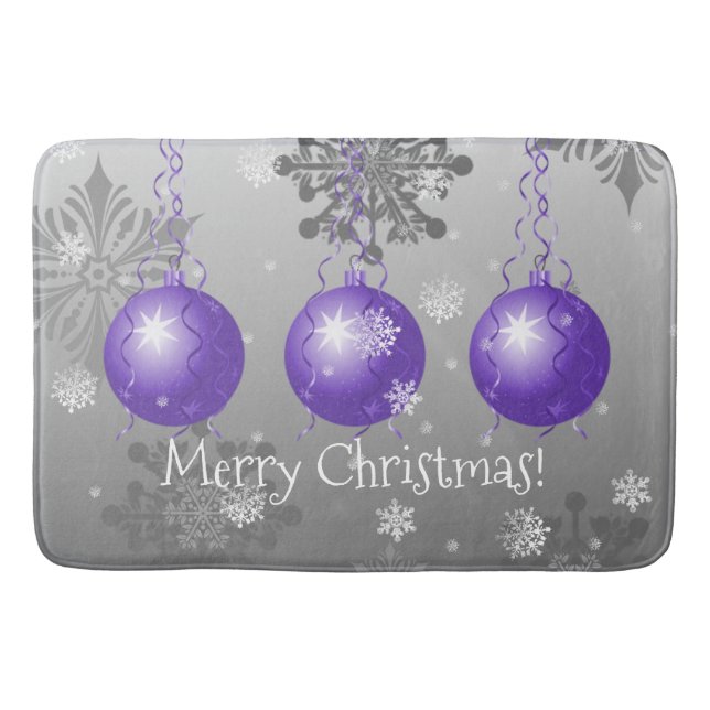 Tapis De Bain Mat de bain d'ornement de Noël mauve fantaisie (Devant)