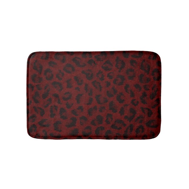 Tapis De Bain Mat de bain Empreinte de léopard rouge (Devant)