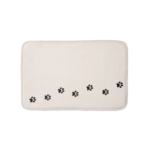 Tapis De Bain Mat de bain en ivoire Empreinte de patte de Kitty