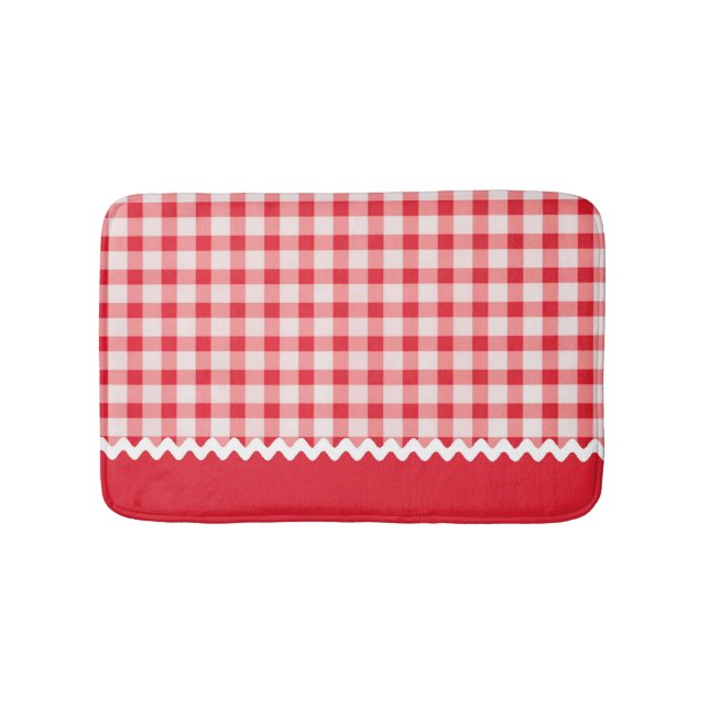 Tapis De Bain Mat de bain En vichy rouge (Devant)
