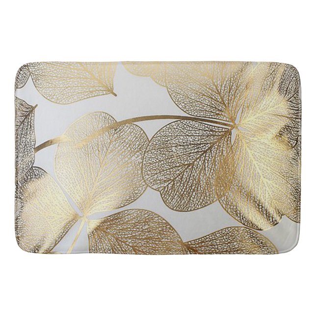 Tapis De Bain Mat de bain feuille or (Devant)
