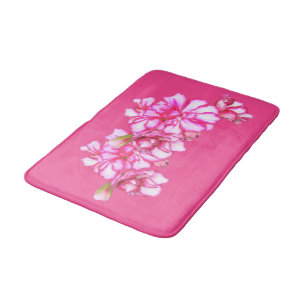 Tapis De Bain Mat de bain - Geraniums à rayures roses