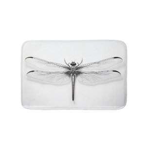 Tapis De Bain Mat de bain imprimé à libellules métalliques - élé