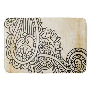 Tapis De Bain Mat de bain Motif Mehndi Beige