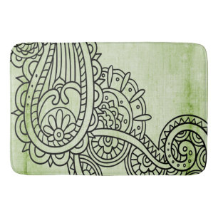 Tapis De Bain Mat de bain Motif Mehndi Vert