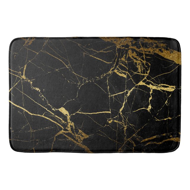 Tapis De Bain Mat de bain noir et or (Devant)