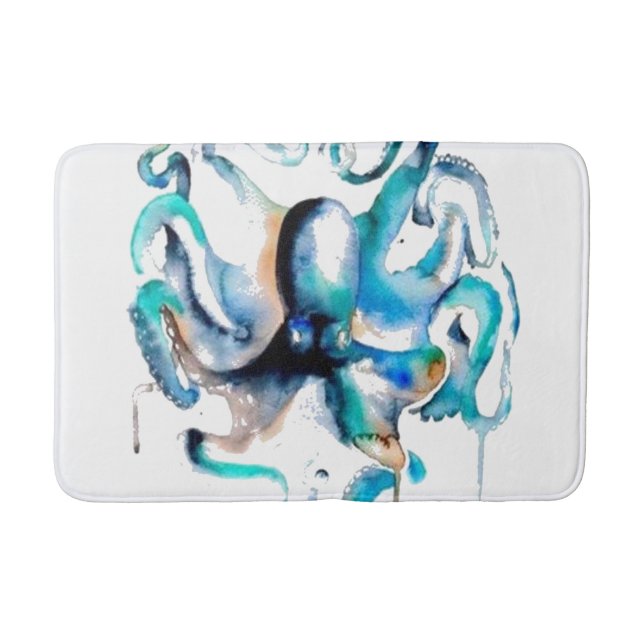 Tapis De Bain Mat de bain octopus aquarelle (Devant)