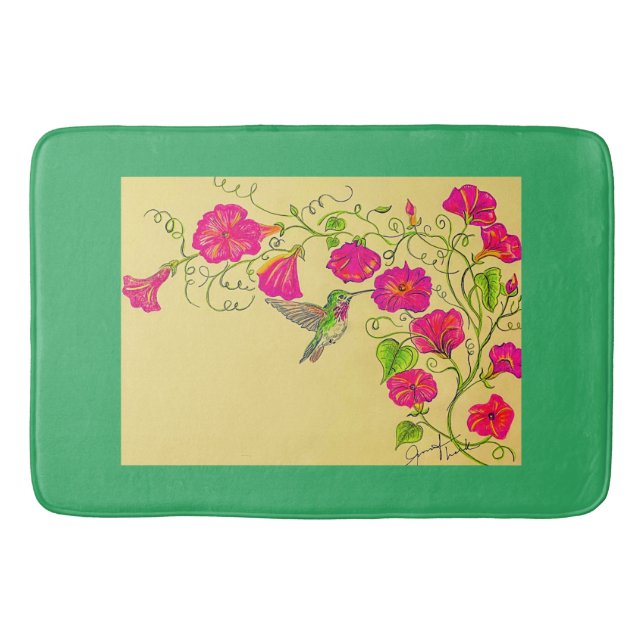 Tapis De Bain Mat de bain pour colibris rose (Devant)