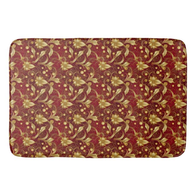 Tapis De Bain Mat de bain rouge et or (Devant)