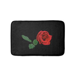 Tapis De Bain Mat de bain simple à fleurs de rose rouge