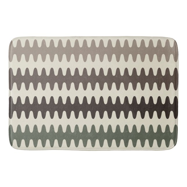 Tapis De Bain Mat de bain Wavy Brown et vert rétro (Devant)