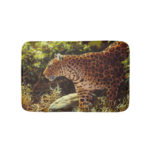 Tapis De Bain Mat de salle de bain en léopard africain