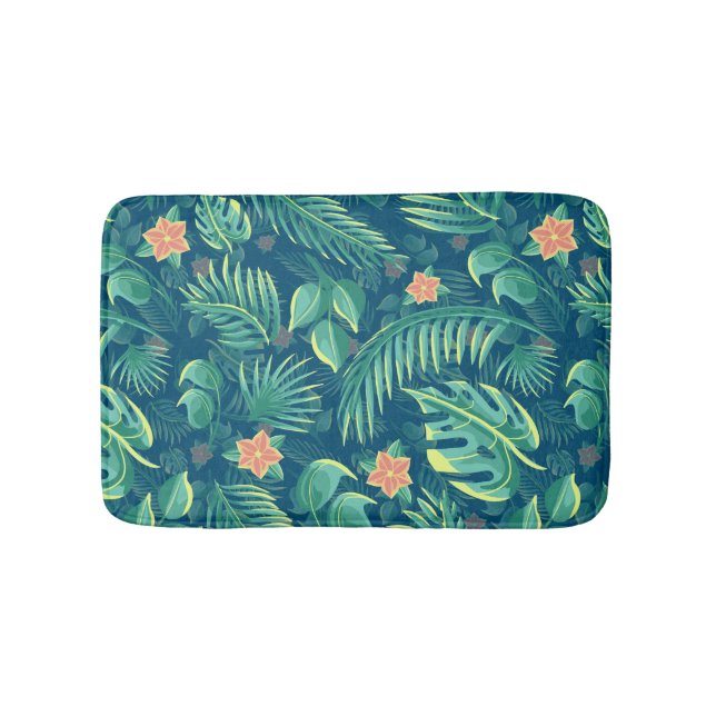Tapis De Bain Mat Motif de bain de Foilage Tropical (Devant)