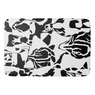 Tapis De Bain Mat noir et blanc Abstrait