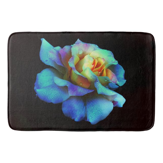 Tapis De Bain Mat Rose à Cravate turquoise et jaune (Devant)