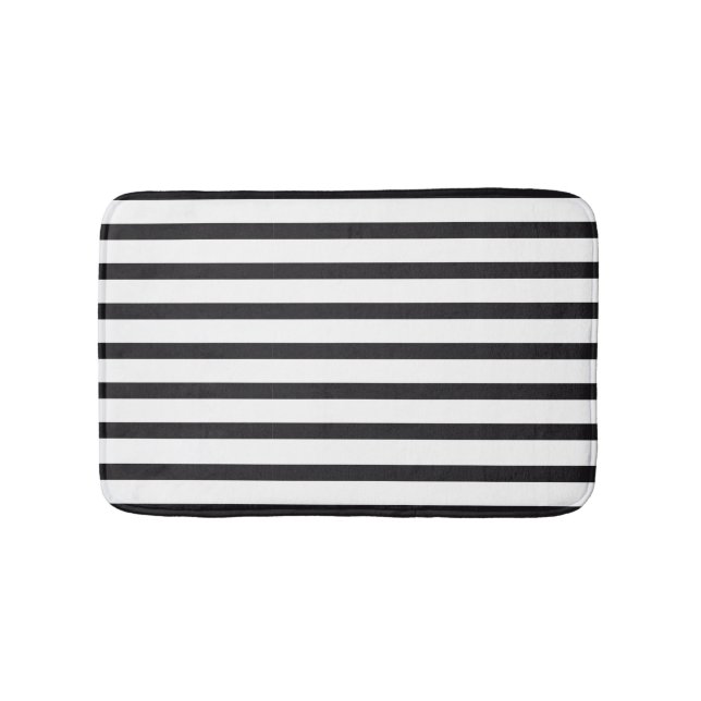 Tapis De Bain Matelas de bain rayé noir et blanc (Devant)
