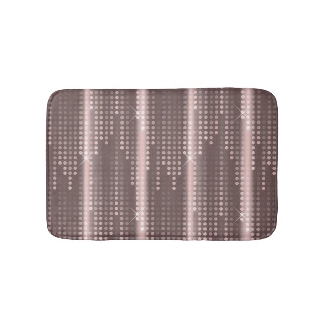 Tapis De Bain Matrice de Rose d'or gris-pâle pois (Devant)