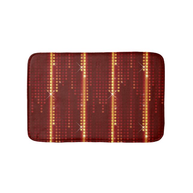 Tapis De Bain Matrice des pois rouges jaunes bordeaux (Devant)