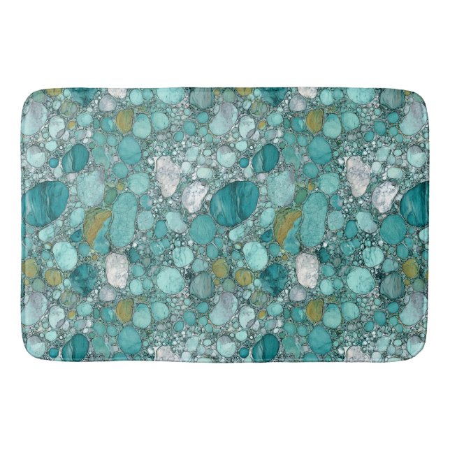 Tapis De Bain Matt de bain en pierres turquoise (Devant)