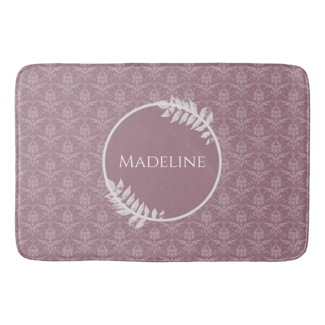 Tapis De Bain Mauve Elegant Damask That de bain personnalisé (Devant)