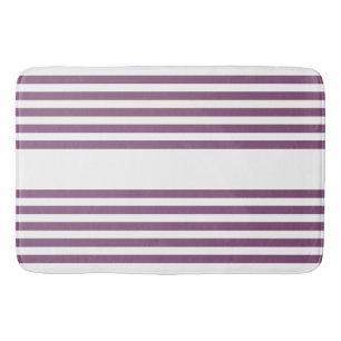 Tapis De Bain Mauve violet blanc cinq bandes motif
