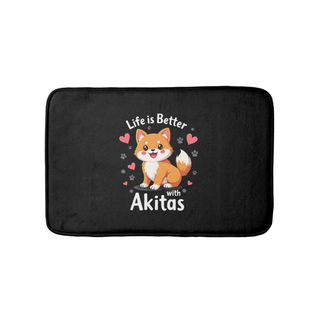 Tapis De Bain Meilleure vie avec Akita Débardeur (Devant)