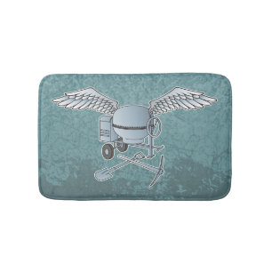 Tapis De Bain Mélangeur de béton bleu-gris