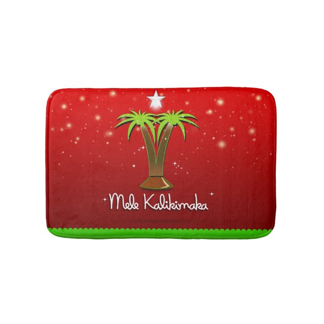 Tapis De Bain Mele Kalikimaka Palm Tree pour Noël (Devant)