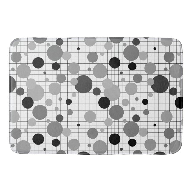 Tapis De Bain Memphis pois noir et blanc, simple Memphis (Devant)
