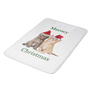 Tapis De Bain Meowy Christmas Kitten Bath Mat