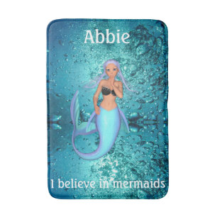 Tapis De Bain Mermaid - Je crois en Mermaids Bath Mat
