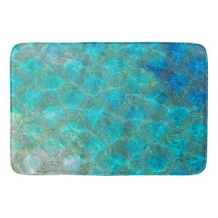Tapis De Bain Mermaid Scales Plage Eau d'été Mer Amusement